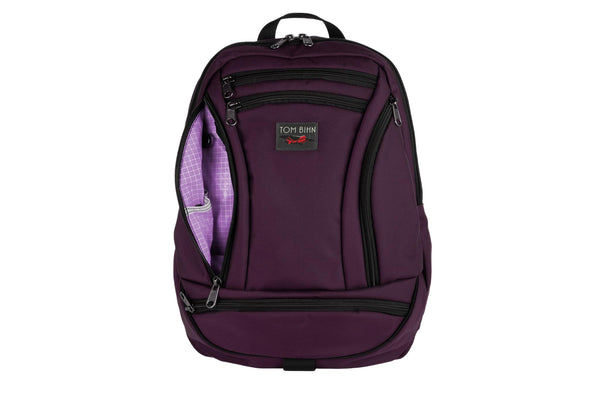The Synapse 19 in Aubergine (dark purple) 525 Ballistic with Wisteria (pale purple with white grid) 200 Halcyon interior.